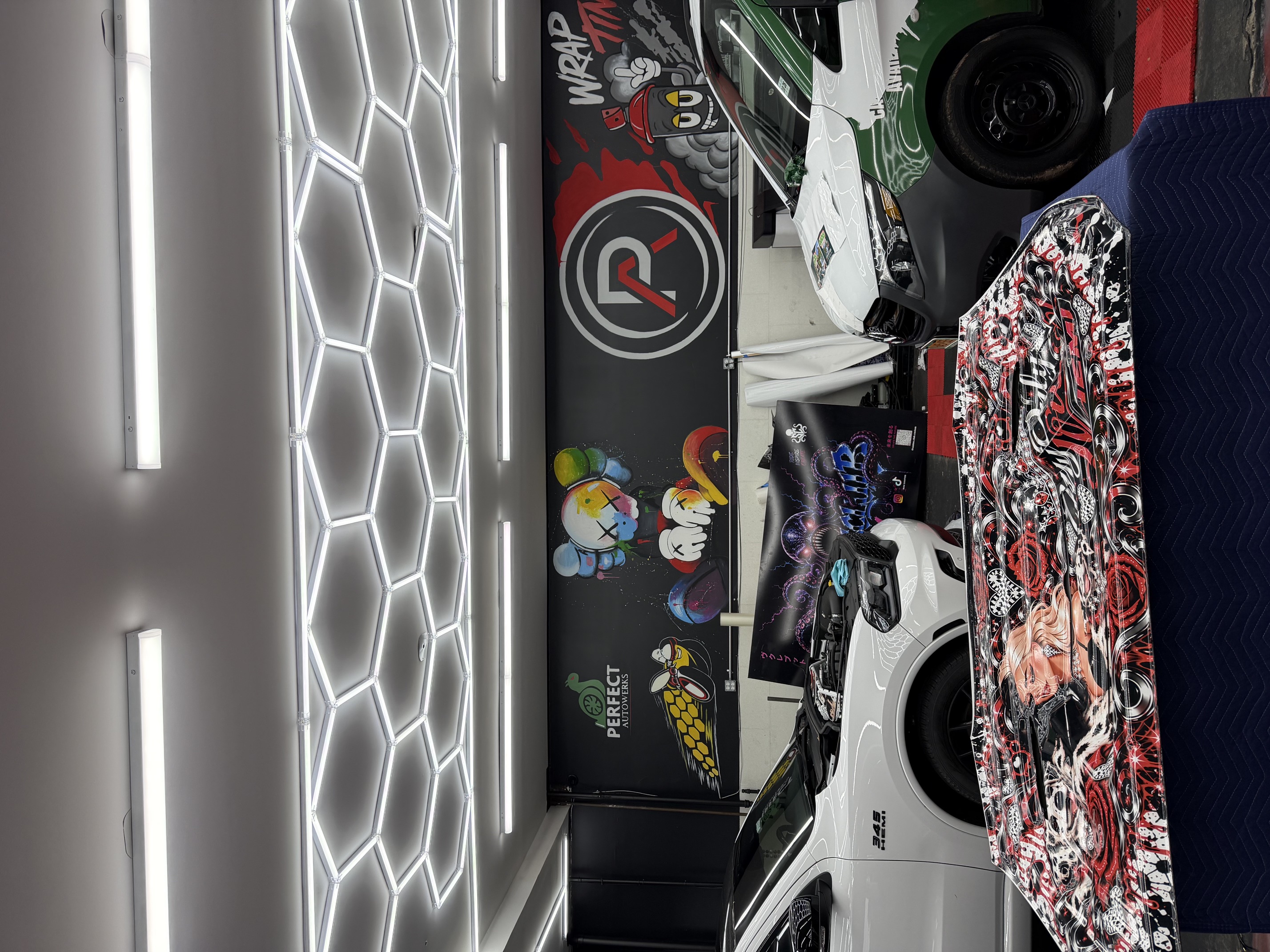 Custom wrap panel displayed in the shop